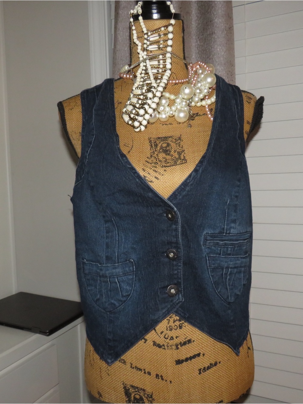 Ashley Stewart denim vest